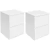 Image de Tables de chevet bois blanc avec tiroirs