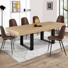 Image de Table à manger bois et noir 200 cm