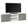 Image de Meuble TV 113 cm ELI blanc portes effet béton