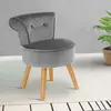 Image de Petit fauteuil crapaud gris en velours