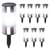 Image de Lot de 8 bornes solaires design inox 2 en 1