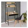 Image de Bureau étagère 1 tiroir noir BOSTON design industriel