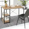 Image de Bureau style industriel en métal et bois avec étagères