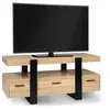 Image de Meuble Tv 116cm Salon Salle à Manger 3 Rangements Design Industriel bois et noir