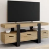 Image de Meuble télé design noir et bois avec rangement