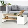 Image de Table basse bar contemporaine izia avec coffre blanc et bois
