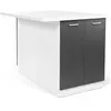 Image de Ilot central IVO 120 cm blanc et gris avec plan de travail