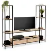 Image de Ensemble meuble TV 164 cm DETROIT avec étagères design industriel
