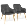 Image de Lot de 2 chaises de salle à manger scandinaves, fauteuils de table DANIA gris