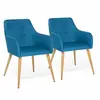 Image de Lot de 2 chaises de salle à manger scandinaves, fauteuils de table DANIA bleu canard