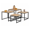 Image de Lot de 4 tables basses gigognes DETROIT 35/40/45/50 design industriel