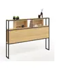Image de Tête de lit sur pied DETROIT 165 cm bois et métal noir design industriel