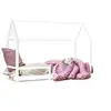 Image de Lit cabane GENERIQUE 90x190 en mdf barriere sommier blanc