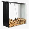 Image de Abri de stockage 2 m³ gris en acier galvanisé pour bûches