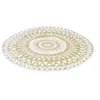 Image de Tapis extérieur ROND naturel et blanc D.150 CM