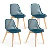 Image de Lot de 4 chaises ajourées bleu canard design