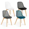 Image de Lot de 4 chaise de bureau interieur non empilable non pliable en bois H. 86 cm bleu