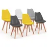 Image de Lot de 6 chaise de bureau H. 79.5 cm non empilable non pliable interieur en bois gris