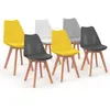 Image de Chaises scandinaves mix color grises, blanches et jaunes
