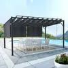 Image de Pergola lames orientables et stores gris anthracite