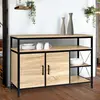 Image de Buffet style industriel bois et métal noir 100 cm