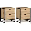 Image de Lot de 2 tables de chevet industrielles 2 tiroirs