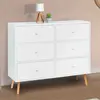 Image de Commode scandinave 6 tiroirs bois blanc