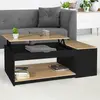Image de Table basse relevable bois noir et façon hêtre