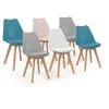 Image de Lot de 6 chaise de bureau H. 80 cm non pliable interieur en bois bleu
