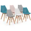 Image de Chaises scandinaves mix color rose, blanc, gris, bleu