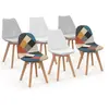 Image de Lot de 6 chaise interieur 80 cm gris en bois