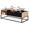 Image de Table basse plateau relevable BOSTON avec rangements design industriel
