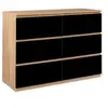 Image de Commode 6 tiroirs TOMI 110 cm bois façon hêtre et noir