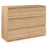 Image de Commode 6 tiroirs TOMI 110 cm bois façon hêtre