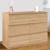 Image de Commode 6 tiroirs bois façon hêtre 110x80 cm