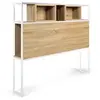 Image de Tête de lit sur pied DETROIT 145 cm bois et métal blanc design industriel