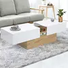 Image de Table basse design blanche avec rangement mini bar intégré