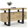Image de Buffet 140 cm PHOENIX 4 portes bois et noir