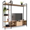 Image de Ensemble meuble TV industriel avec étagères