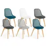 Image de Lot de 6 chaise de bureau H. 86 cm non empilable non pliable interieur en bois bleu