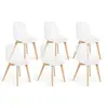 Image de Lot de 6 chaise de bureau interieur non empilable non pliable en bois H. 86 cm blanc