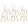 Image de Chaises scandinaves blanches x6 avec dossier ajouré