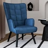 Image de Fauteuil scandinave en velours bleu