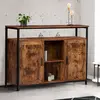 Image de Buffet style industriel 2 portes effet bois vieilli 100 cm