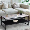 Image de Table basse effet marbre double plateau