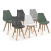 Image de Lot de 6 scandinaves SARA mix color blanc, gris clair, gris foncé x2, vert x2