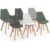 Image de Chaises scandinaves mix color vertes, grises et blanches