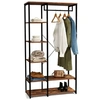 Image de Dressing penderie étagères L. 90 cm HAWKINS bois foncé design industriel