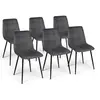 Image de Lot de 6 chaises MILA en velours gris foncé pour salle à manger