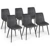 Image de Lot de 6 chaises en velours gris foncé matelassé